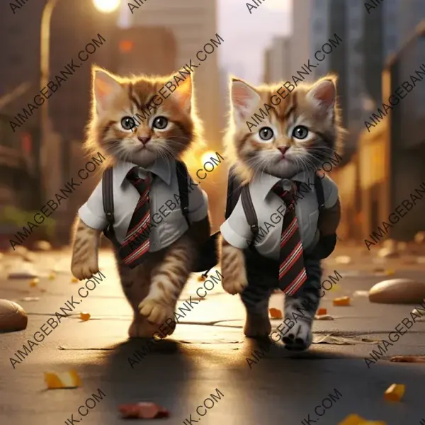 Cute Kittens in Formal Attire Wallpaper