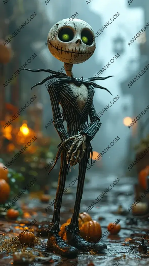 Jack Skellington Inspired Cute Woman with Milky Skin