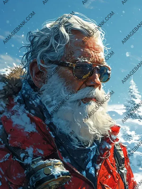 Quirky Cartoon Father Christmas: Unique Vector Art