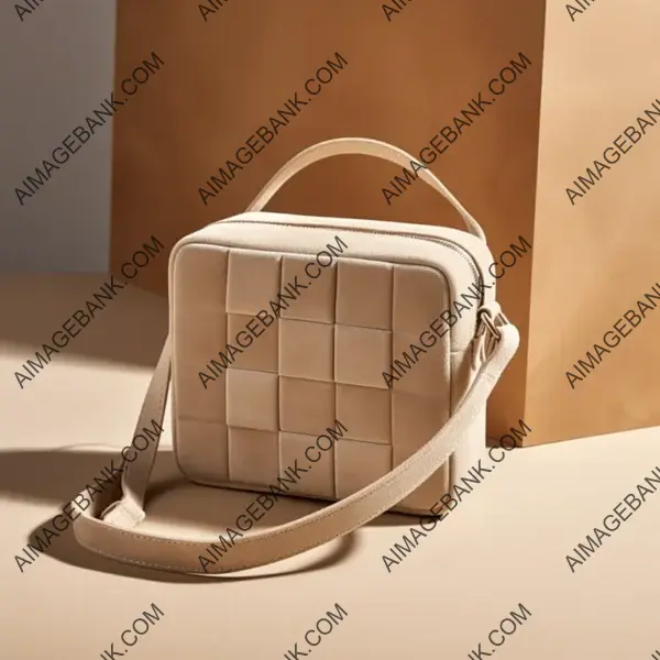 Modern Beige Tote with Geometric Design