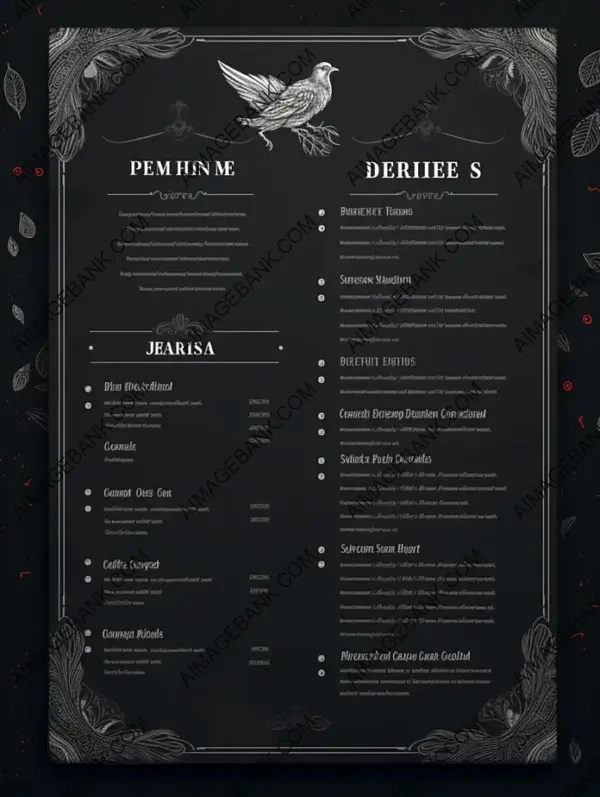 Fine Dining: Dark Restaurant Menu Card