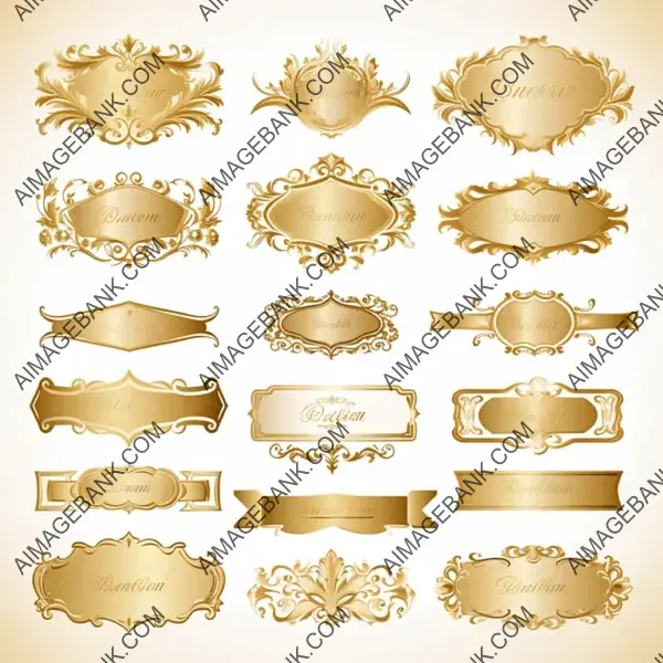 Premium Quality Golden Luxury Labels and Banners