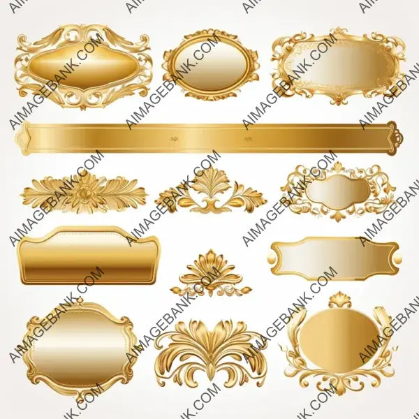 Premium Quality Golden Luxury Labels and Banners