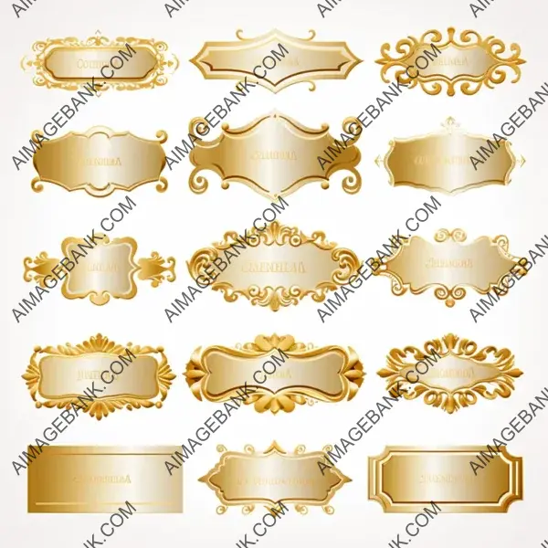 Golden Luxury Labels and Banners for a Premium Look
