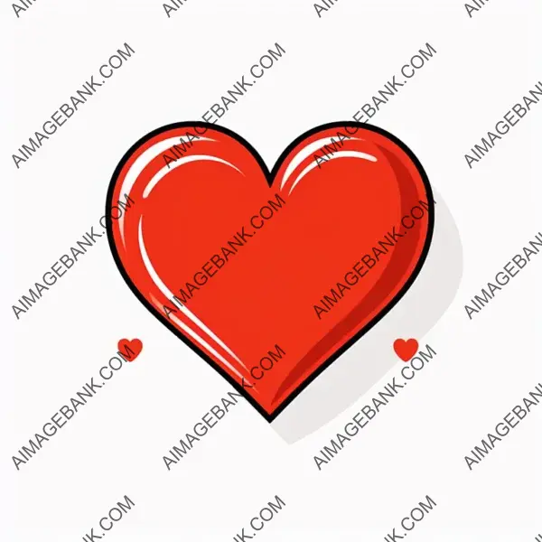 Cartoon-Style Simple Heart Clip Art on White Background