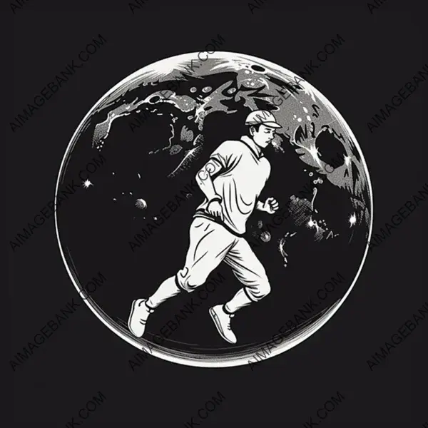 Sport Logo with Moon