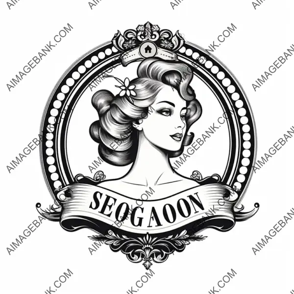 Retro Badge Design for Beauty Saloon with Interior