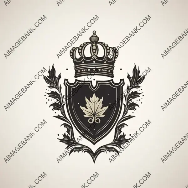 Retro Shield Label Design Featuring Crown Above