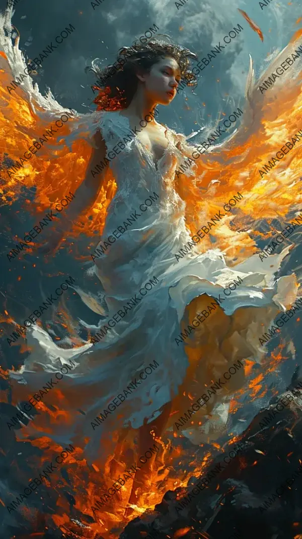 Ethereal Angelarium character in icy hues