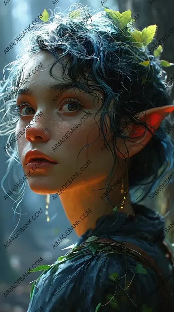 Beautiful Dark Elf in Digital Fantasy Art