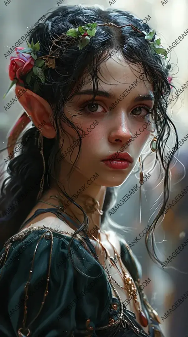Enchanting Dark Elf: Digital Fantasy Art