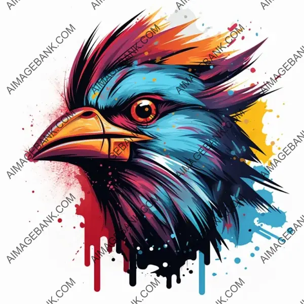 Urban Tattoo Art: Graffiti Style Bird Vector