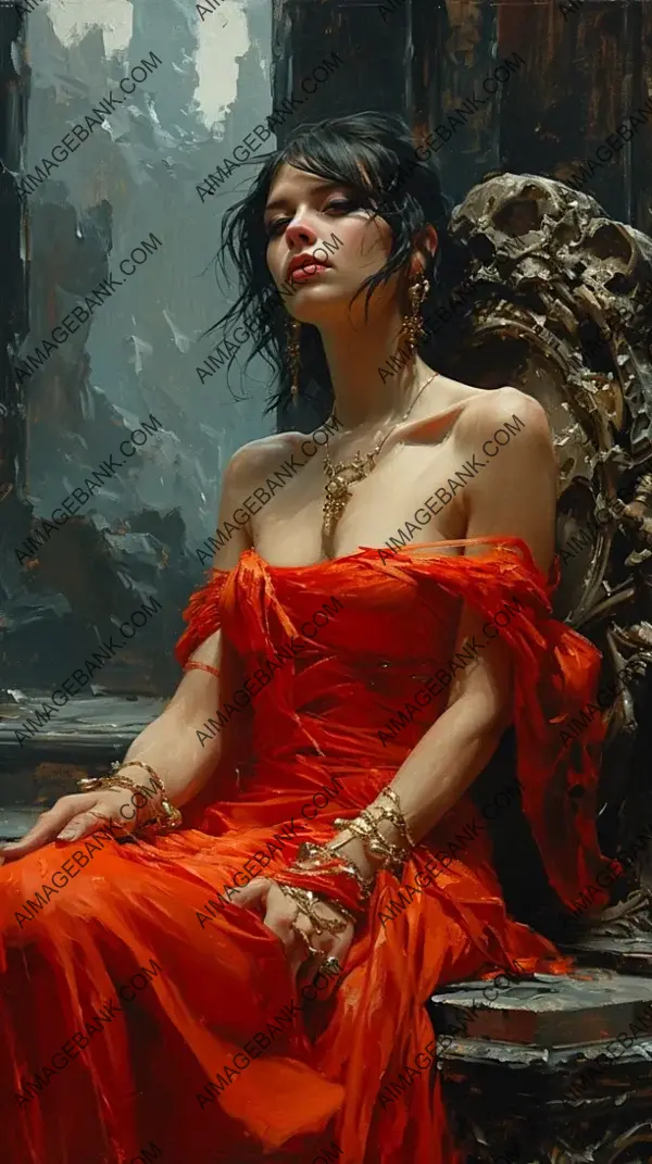 Sensual Mistress in Nylon: Throne Portrait