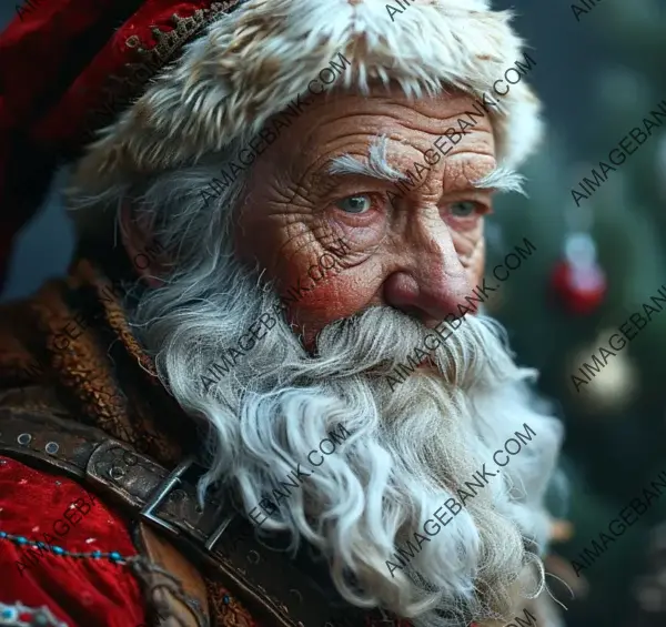 Intricate Optical Illusion of Father Christmas