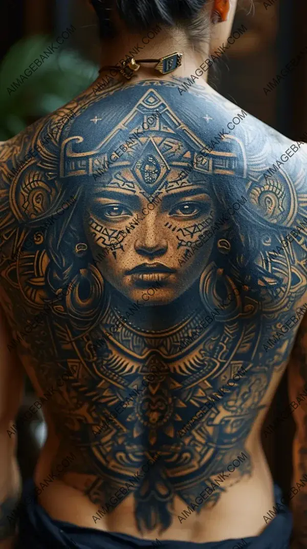 Ancient Aztec Civilization in Intricate Tattoo