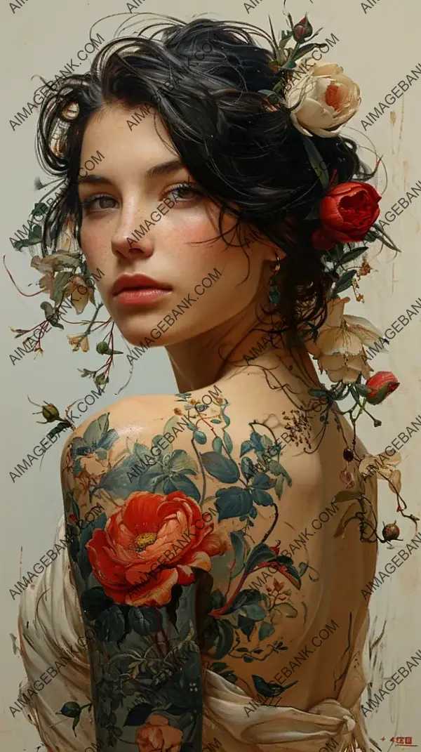 Nature-Inspired Art Nouveau Tattoo: Timeless Beauty