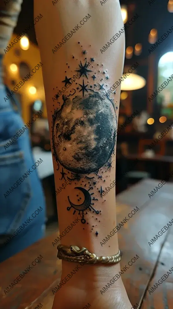 Tattoo Inspired by Celestial Moon and Stars