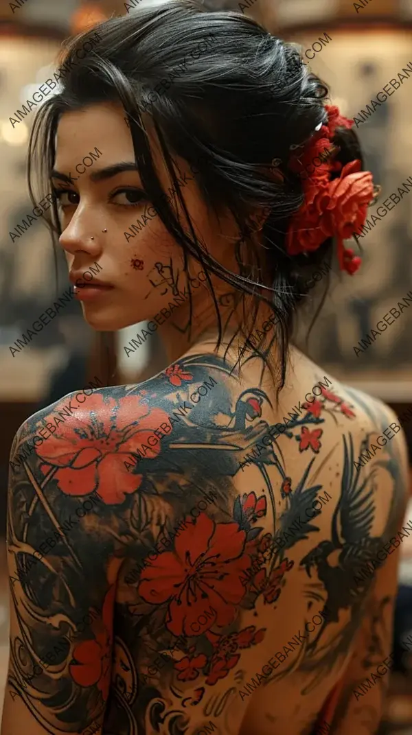 Samurai and Cherry Blossoms: Elaborate Tattoo