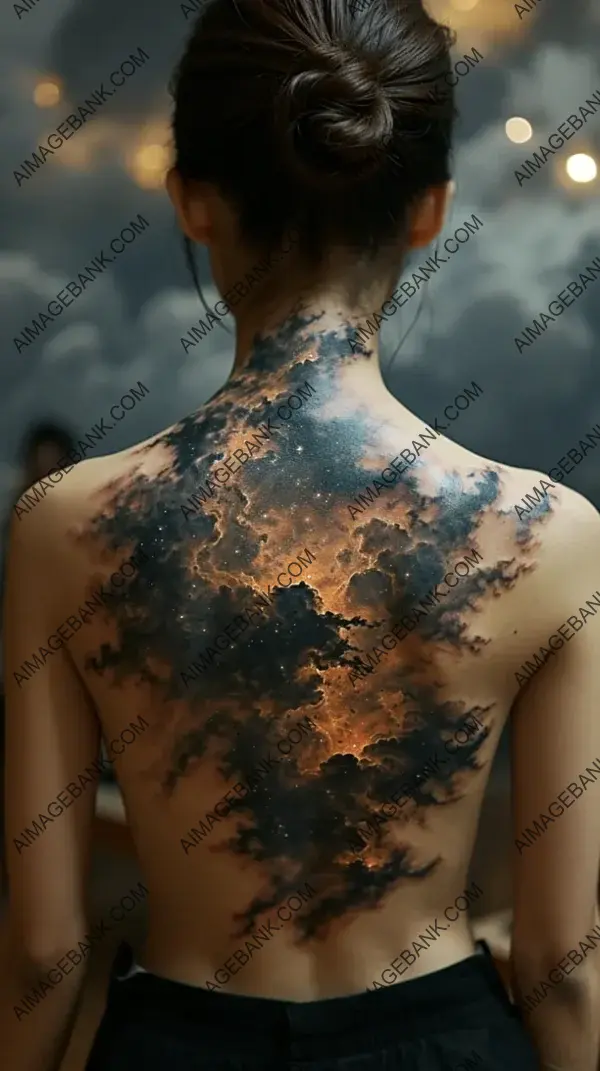 Explore the Cosmos with Nebula Cloud Tattoo