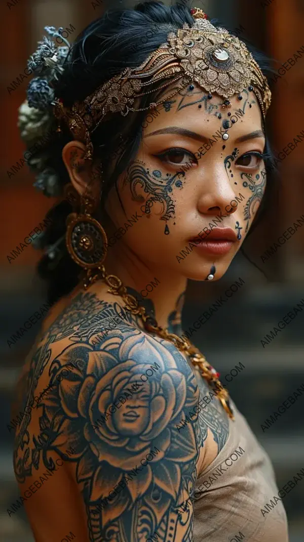 Tattoo Depicting the Beauty of Detailed Hindu Goddess