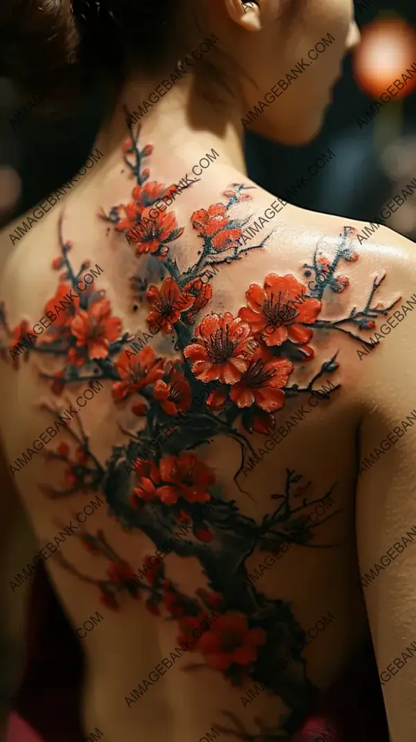 Tattoo Depicting the Grace of Japanese Cherry Blossom