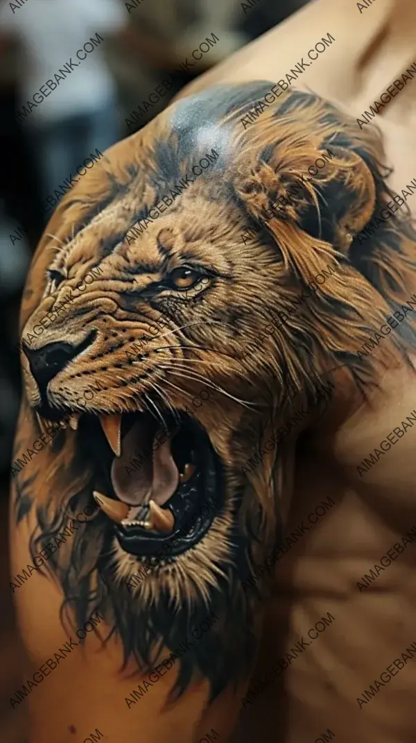 Tattoo Depicting the Power and Majesty of Lions