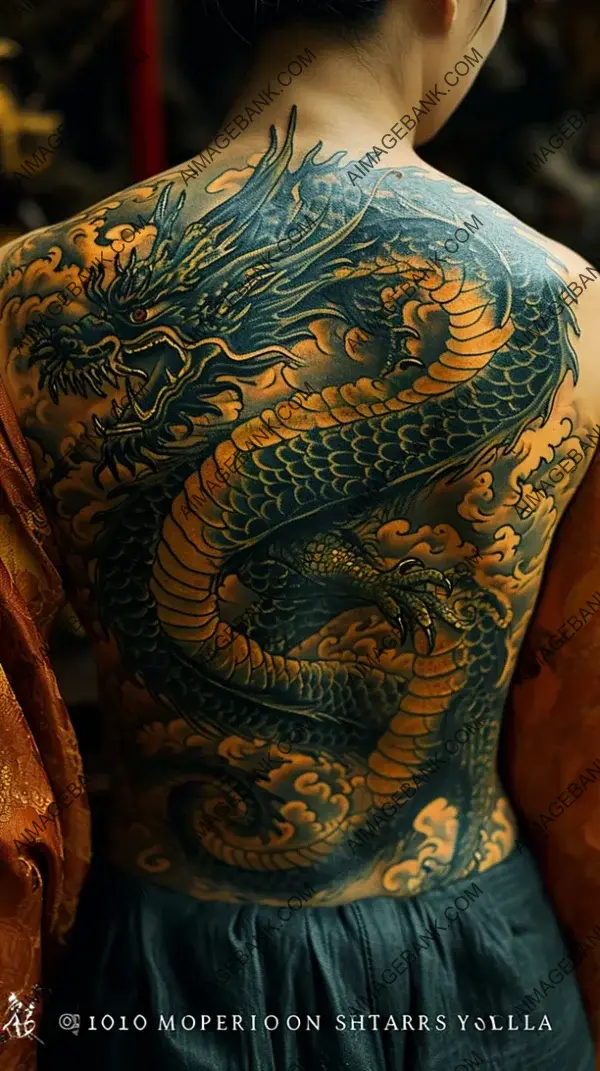 Fierce Oriental Dragon in Tattooed Splendor