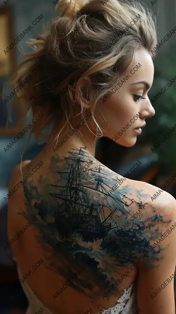 Sunken Shipwreck in Stunning Realism: Tattooed Beauty