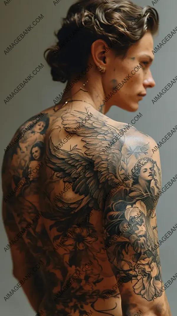 Witness an Angelic Battle in Renaissance-Inspired Tattoo