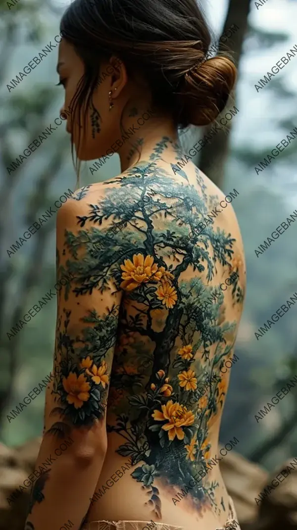 Woodland Scene Tattoo: Immersed in Nature&#8217;s Beauty