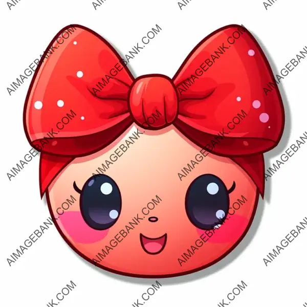 Kawaii Christmas Bow Sticker Tattoo: Cute and Festive