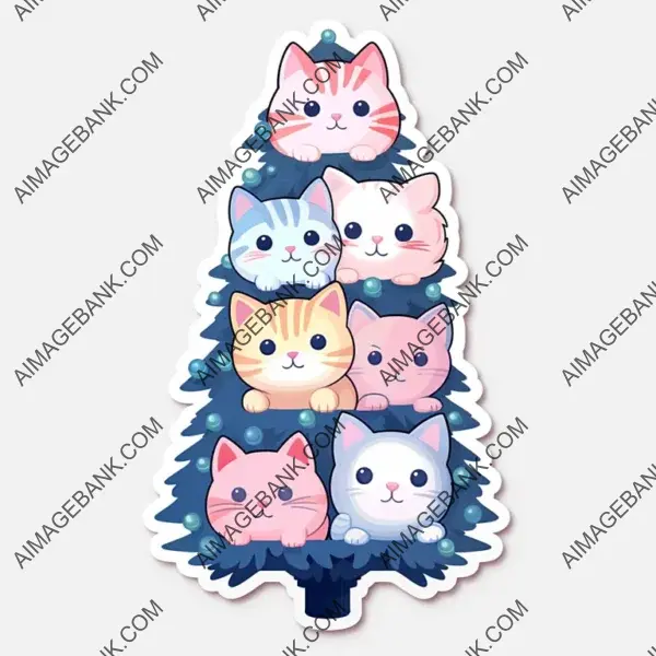 Pastel Pink Christmas Tree Sticker Tattoo: Cute Holiday Ink