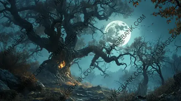 Craft an Enchanting Scene in a Mystical Moonlit Forest