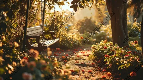 Romantic Garden Swing: An Enchanting Setting