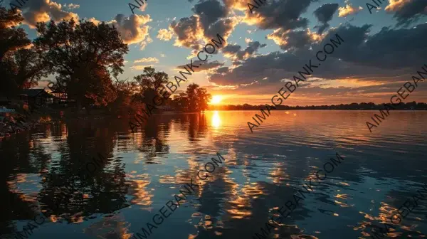 Serene Sunset Reflections on a Lake