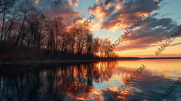 Serene Sunset Reflections on a Lake