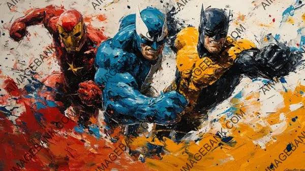 Dive into Artistic Battles with Abstract Superhero Showdown