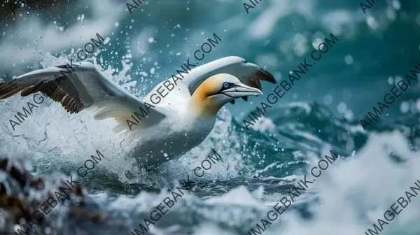 Dive into Breathtaking Moments with Aerial Gannet Dive