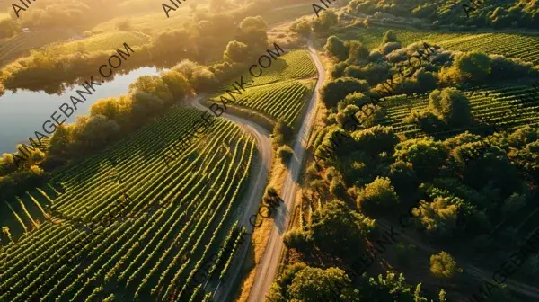Aerial Vineyard Elegance: Capture the Beauty