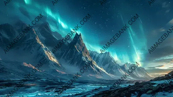 Craft the Beauty of Aurora Borealis Over Mountains