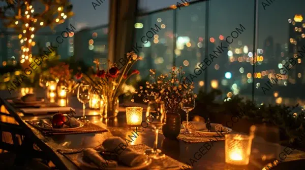 Craft Wallpaper Capturing the Magic of a Rooftop Candlelit Dinner