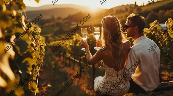 A Picturesque Vineyard Toast with Champagne
