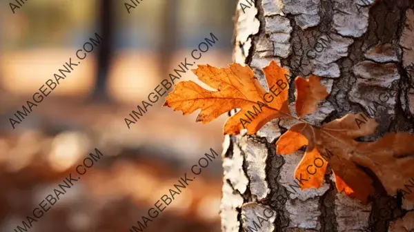 Warm Colors in Close-Up: Tree Trunk and Leaves