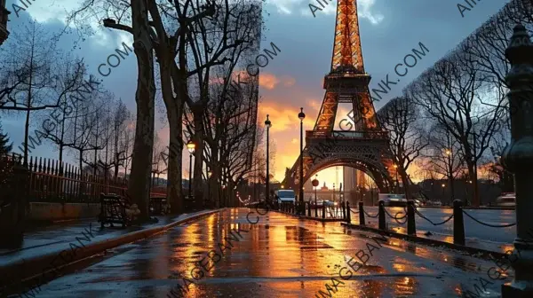 Craft Wallpaper Showcasing the Romantic Beauty of the Eiffel Tower