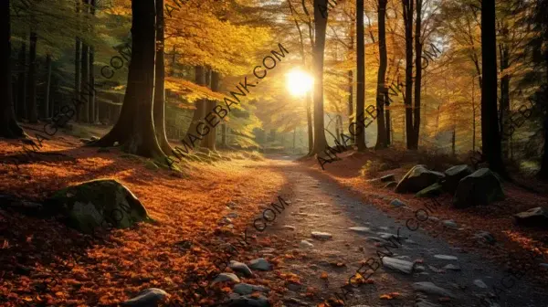 Enchanting Forest Landscape in Vibrant Autumn Colors