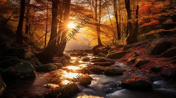 Dive into the Vibrant and Enchanting Autumn Forest Landscape with Wallpaper