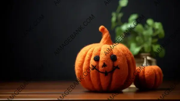 Dive into the Halloween Spirit with a Well-Lit Needle Felted Pumpkin in Wallpaper