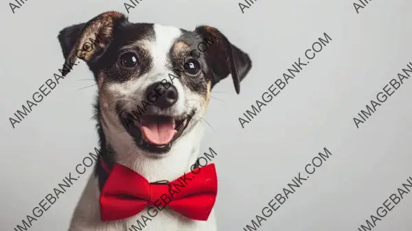 Elegant Dog Portrait: Red Bow Tie and All