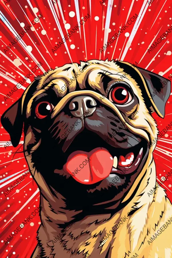 Halftone Pop Art Pug: Vibrant Portrait Poster