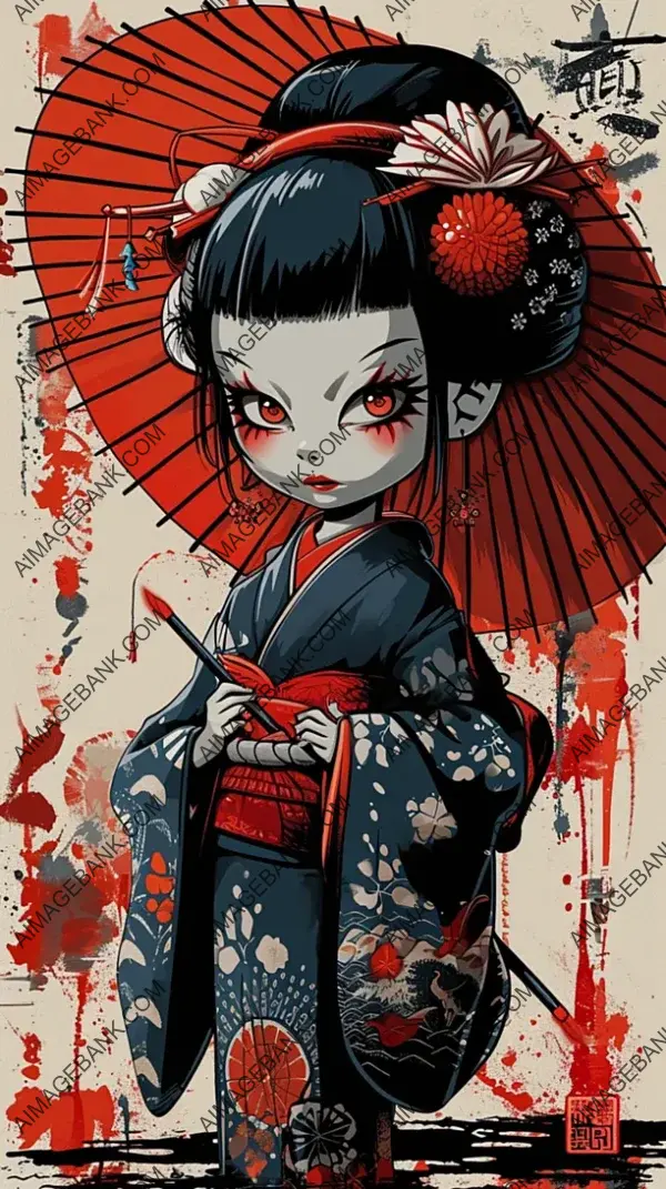 Geisha Chibi Style: Adorable Japanese Traditional Art